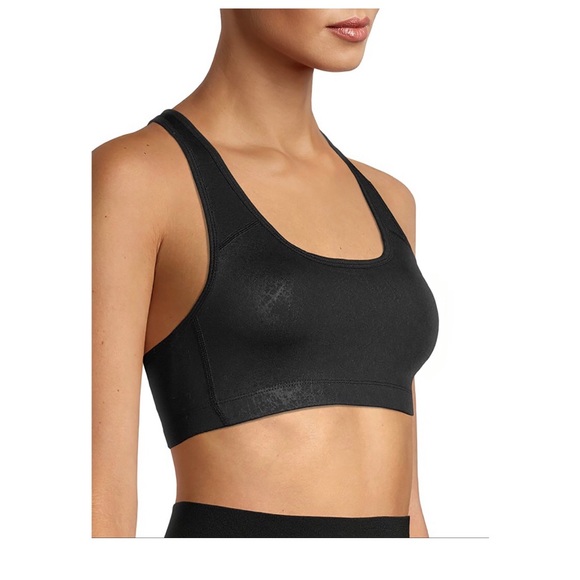 ATHLETIC WORKS Womens Activewear Sports Bra Size XL Black Razorback NWD - Picture 5 of 6